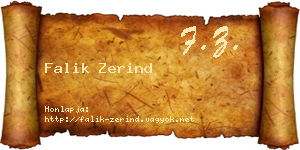 Falik Zerind névjegykártya